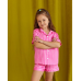 Дитяча піжамка із сатину шорти з сорочкою, Рожева смужка, 154-158