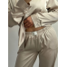 Жіночий шовковий костюм із штанами Беж,  XS-S