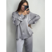 Жіночий шовковий костюм із штанами Сірий, XL/2XL