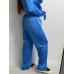 Жіночий шовковий костюм із штанами Синій, XL/2XL