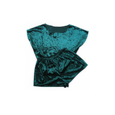 Жіночій домашній костюм, футболка+шорти з мрамурного велюру Зелений,  XL