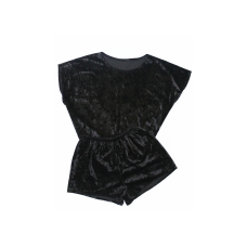 Жіночій домашній костюм, футболка+шорти з мрамурного велюру Чорний, L