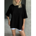 Базова футболка жіноча оверсайз Чорний, 46/48