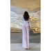 Костюм жіночі штани кльош і лонгслів Білий, 44/46