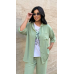 Костюм жіночий трійка зі штанами Оливковий, 54/56