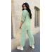 Костюм жіночий трійка зі штанами Оливковий, 58/60