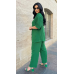 Костюм жіночий трійка зі штанами Зелений, 58/60