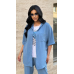 Костюм жіночий трійка зі штанами Блакитний, 50/52