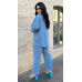Костюм жіночий трійка зі штанами Блакитний, 50/52