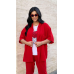 Костюм жіночий трійка зі штанами Червоний, 54/56