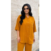 Костюм жіночий трійка зі штанами Гірчичний, 58/60
