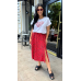 Костюм жіночий футболка зі спідницею  Червоний, 54/56