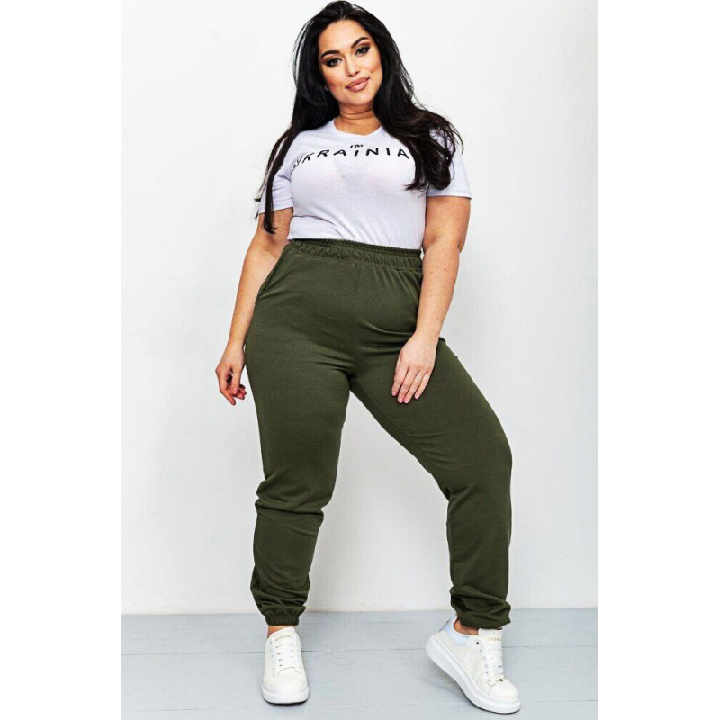 Зимові штани на флісі жіночі Хакі, 4XL