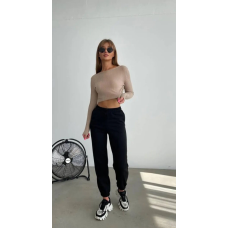 Жіночі спортивні штани на флісі Чорний, 3XL