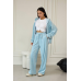 Велюровий спортивний костюм жіночий Блакитний, 42/46