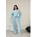 Велюровий спортивний костюм жіночий Блакитний, 48/52