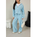 Велюровий спортивний костюм жіночий Блакитний, 48/52