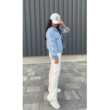 Джинсова куртка жіноча оверсайз весна/осінь, р.42-46