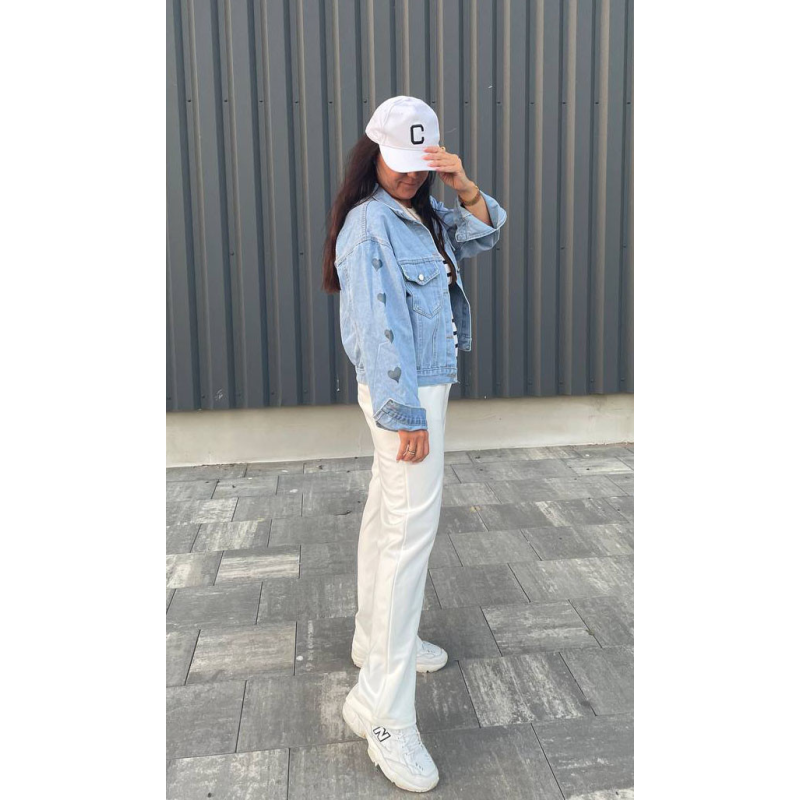 Джинсова куртка жіноча оверсайз весна/осінь, р.42-46