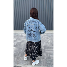 Джинсова куртка жіноча оверсайз, р.42-46