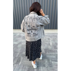 Джинсова куртка жіноча весна/осінь, р.42-46 Сірий