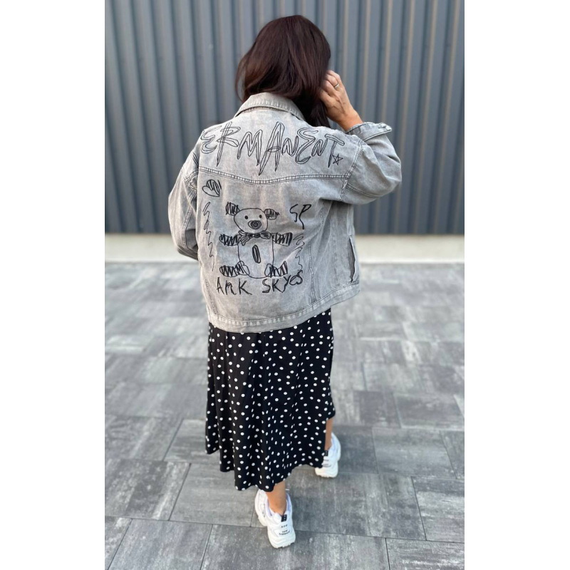 Джинсова куртка жіноча весна/осінь, р.42-46 Сірий