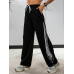 Штани широкі жіночі трикотажні, Чорний, 46/48