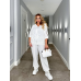 Жіночий костюм спортивного стилю з капюшоном Білий, 58/60