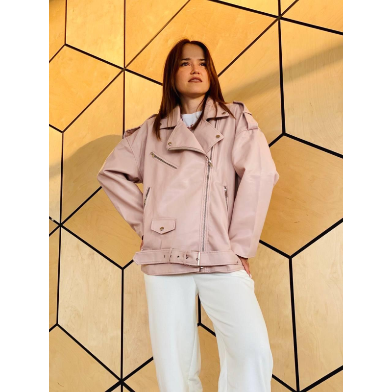 Куртка жіноча оверсайз, Пудровий, M