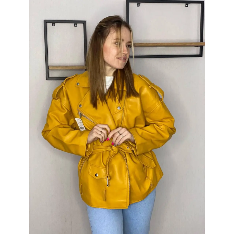 Жіноча куртка оверсайз, р. Жовтий, XL