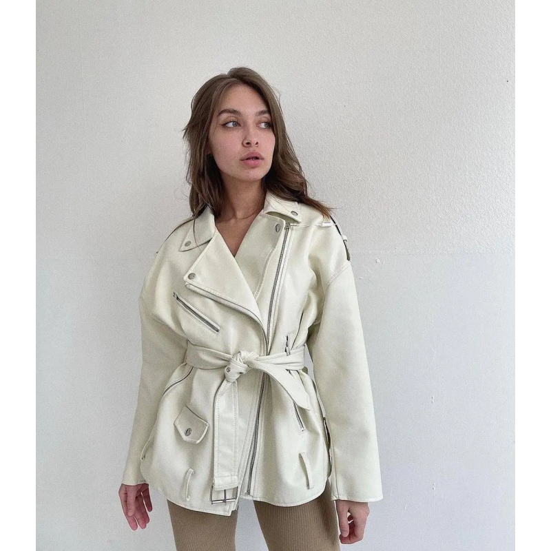 Жіноча куртка оверсайз, р. Білий, XL