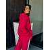 Теплий спортивний костюм жіночий на блискавці Малиновий, 50/52