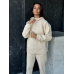 Флісовий жіночий спортивний костюм, Молочний, 46/48