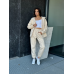 Теплий спортивний костюм жіночий на блискавці, Молочний, 50/52