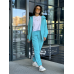 Теплий спортивний костюм жіночий на блискавці, Блакитний, 50/52