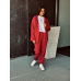 Теплий спортивний костюм жіночий на блискавці, Червоний, 42/44