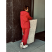 Теплий спортивний костюм жіночий на блискавці, Червоний, 42/44