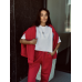 Теплий спортивний костюм жіночий на блискавці, Червоний, 42/44