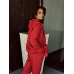 Флісовий жіночий спортивний костюм, Червоний, 46/48