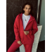 Флісовий жіночий спортивний костюм, Червоний, 46/48