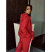 Жіночий теплий костюм на флісі, Червоний, 50/52