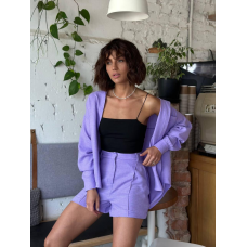 Костюм жіночий літній льон Лавандовий XS-S