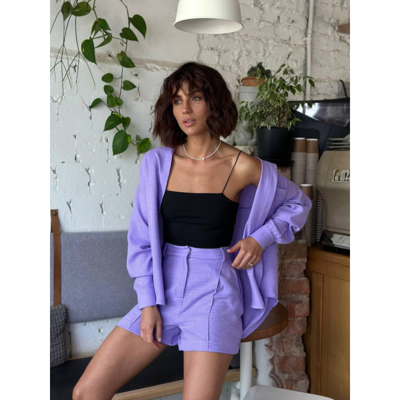 Костюм жіночий літній льон Лавандовий XS-S Костюм жіночий літній льон Лавандовий XS-S