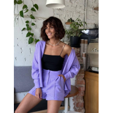 Костюм жіночий літній, льон Лавандовий, XL-2XL