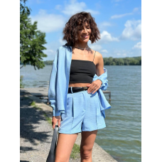 Костюм жіночий літній, льон Блакитний, XS-S