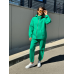 Флісовий жіночий спортивний костюм, Зелений, 42/44