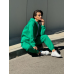 Теплий спортивний костюм жіночий на блискавці,  Зелений, 46/48