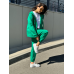 Теплий спортивний костюм жіночий на блискавці,  Зелений, 46/48
