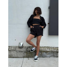 Костюм жіночий літній, льон Чорний, M-L