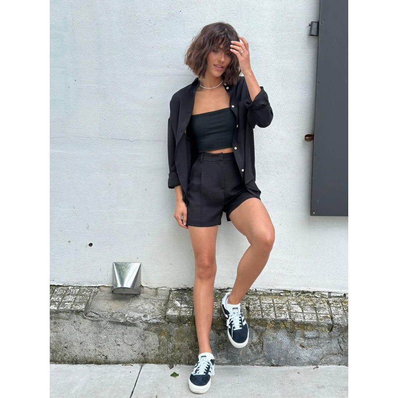 Костюм жіночий літній, льон Чорний, XL-2XL